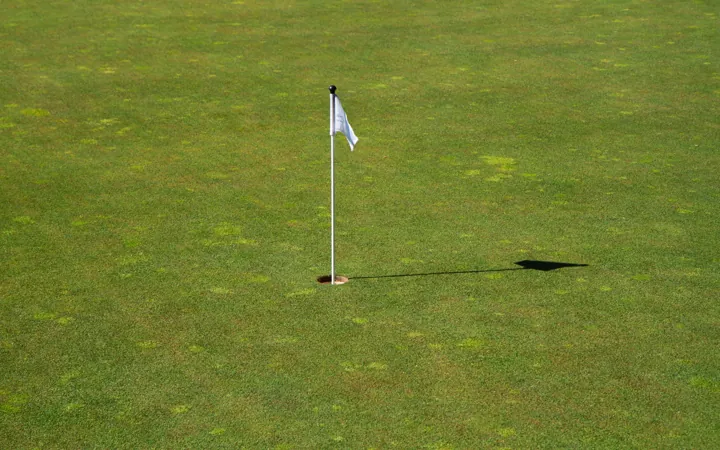 Fairway running towards the sea at Palmares golf resort near Lagos